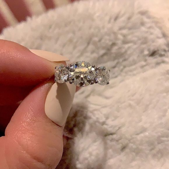 3pcs stone bridal engagement wedding ring - Picture 12 of 16